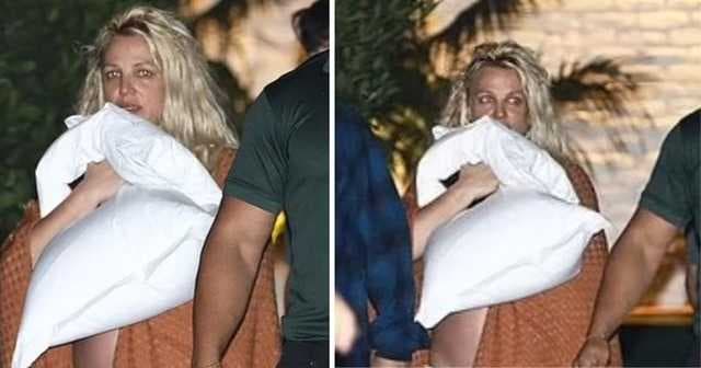 Britney Spears Exits Hotel Topless After Fight With Boyfriend