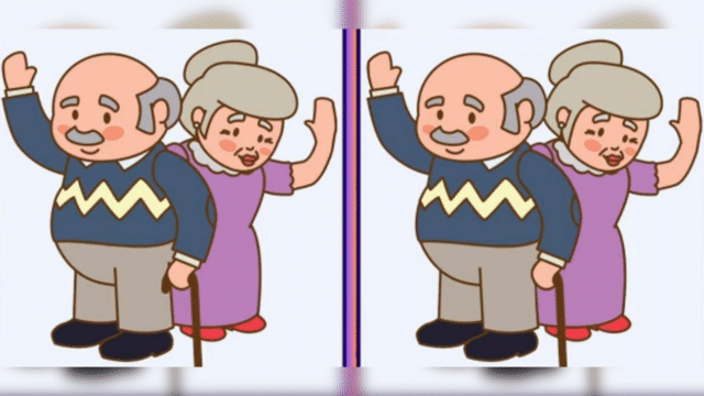 Brain teaser challenge: Spot 3 major differences in this old couple's frame in 15 seconds