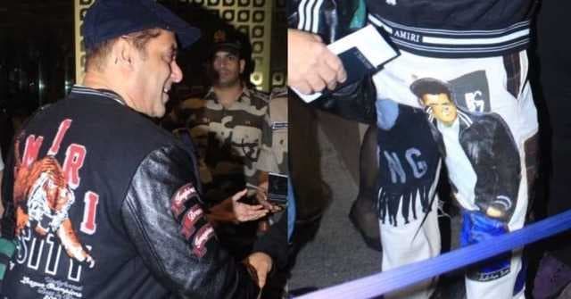 Salman Khan Flaunts Pants With His Face Painted On Them As He Reaches Airport
