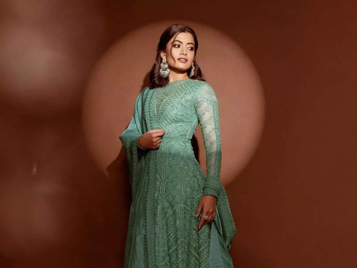 Rashmika Mandanna Steals The Show At Heeramandi Premiere In Mint Green Anarkali Ensemble